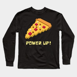 Power Up! - 8 Bit Pizza Long Sleeve T-Shirt